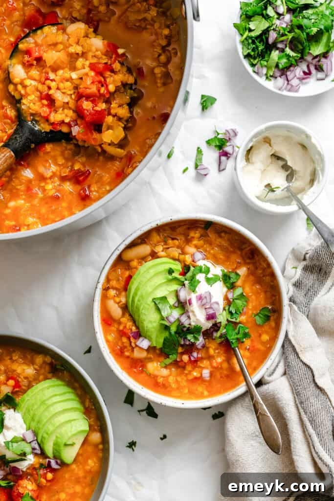Hearty Lentil Bean Chili 8 Lentil Bean Chili