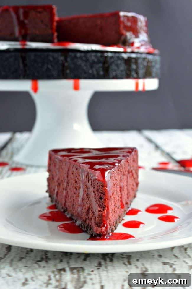 Sinfully Delicious Cheesecake 2 Bloody Good Cheesecake, a perfect spooky dessert for Halloween