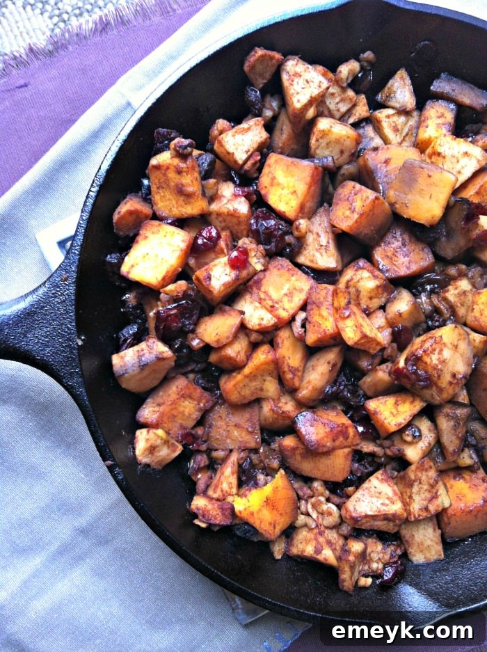 Hearty Butternut Squash Apple Bake with herbs