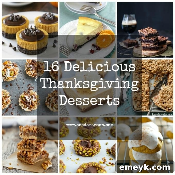 Irresistible Thanksgiving Treats 2 A festive spread of various Thanksgiving desserts including pies, cookies, and tarts, perfect for a holiday feast.