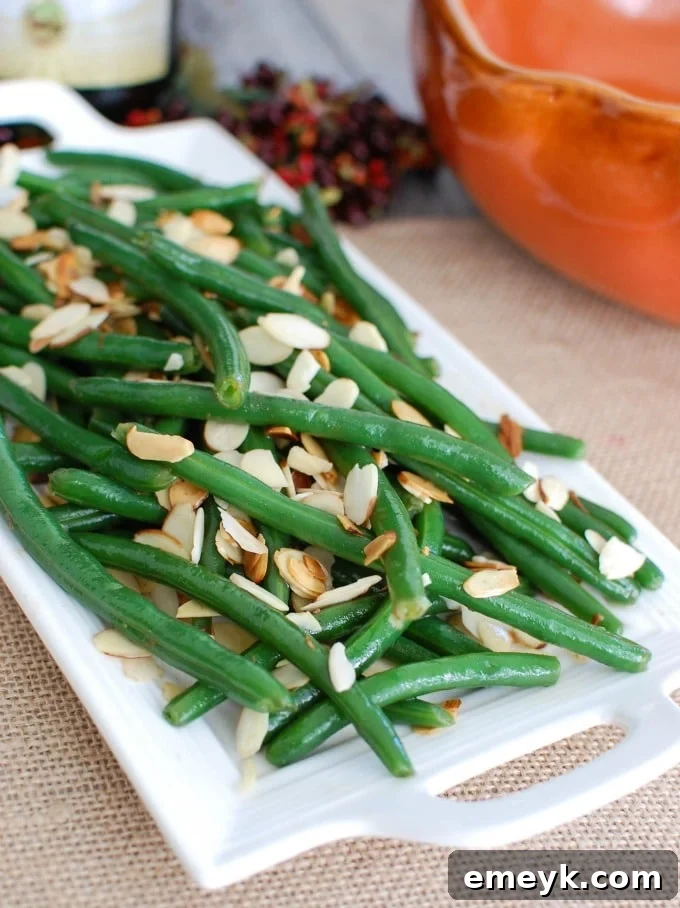 Green Beans with Brown Butter and Toasted Almonds - vibrant and delicious