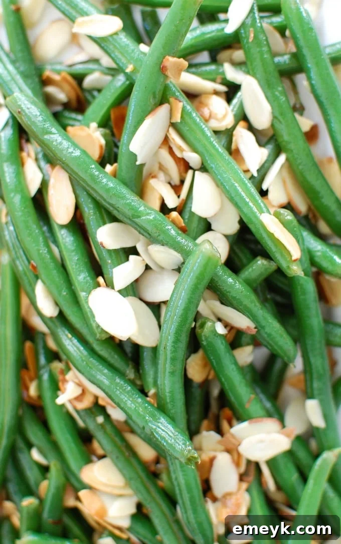 Plated Green Beans with Brown Butter and Toasted Almonds - healthy and delicious