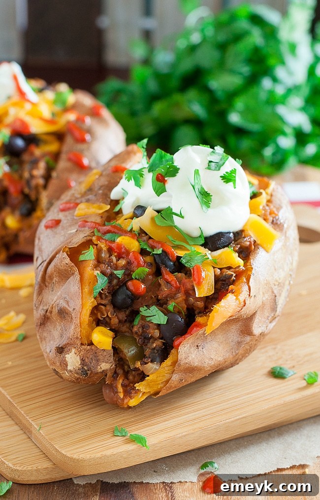 Hearty Chili Stuffed Sweet Potatoes, a comforting and healthy meal