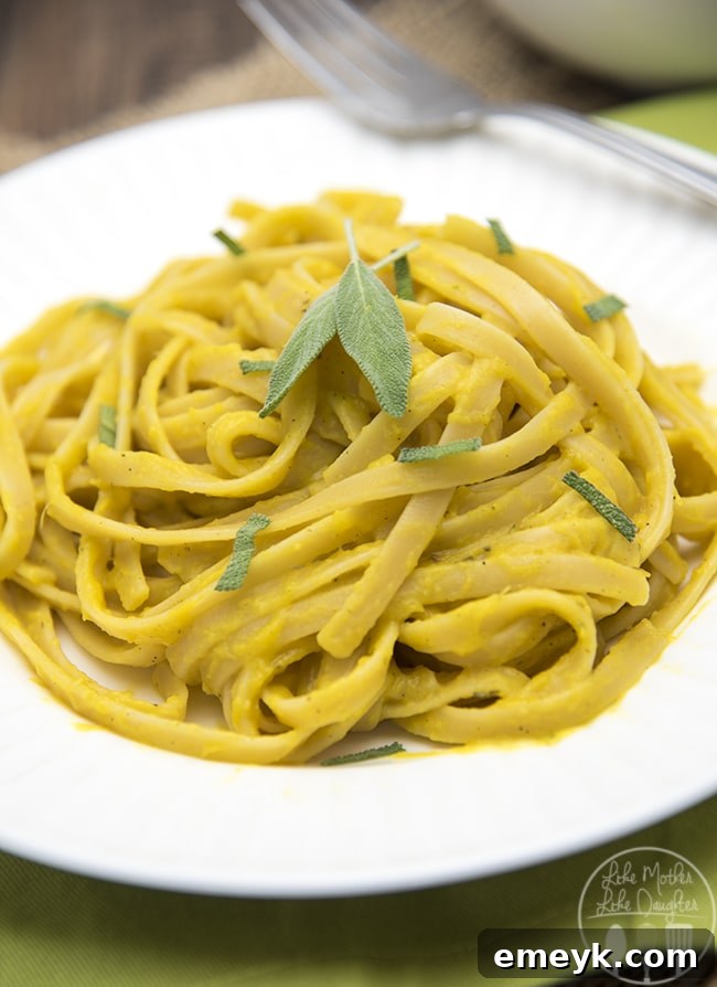 Creamy Butternut Squash Pasta served in a bowl