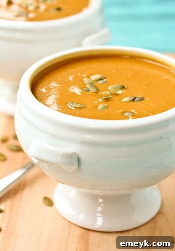 Creamy Copycat Panera Squash Soup in a bread bowl