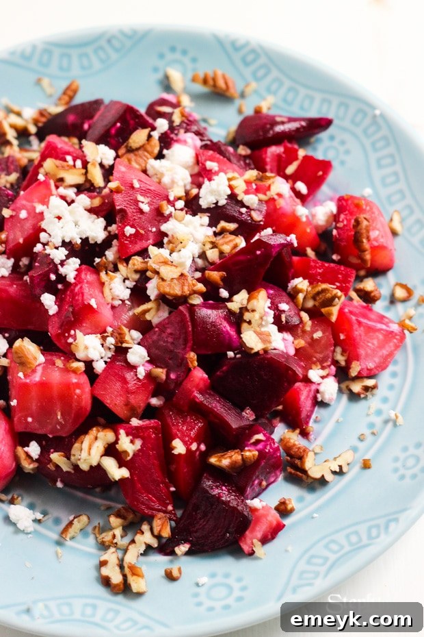 Vibrant Roasted Orange & Maple Beet Salad with Pecans and Goat Cheese