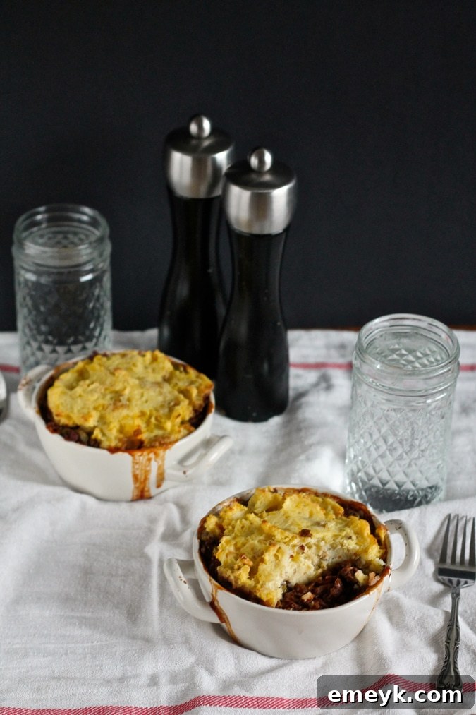Rustic Slow Cooker Lentil Shepherd's Pie with a golden mashed potato topping