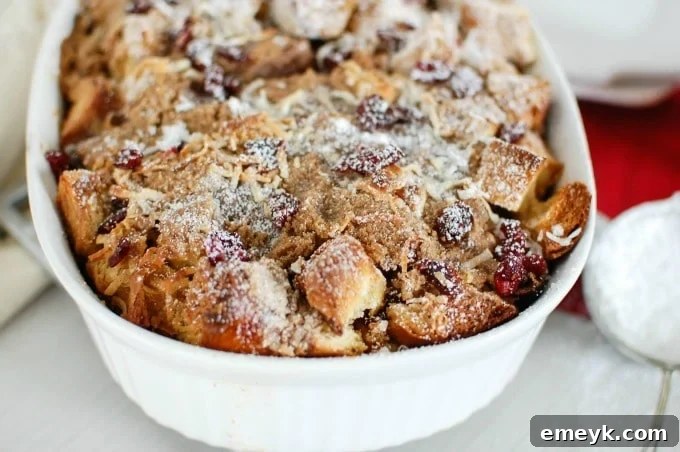 Sunrise Coconut Cranberry French Toast Bake 4 Prepped Overnight Cranberry Coconut French Toast Bake, ready to bake
