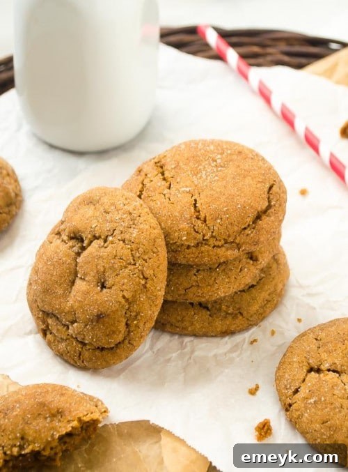 Bold Spicy Espresso Gingersnap Cookies, a rich and invigorating holiday spice cookie.