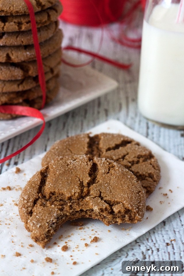 Perfectly Soft Gingersnap Cookies, chewy and spiced, a comforting classic for the holidays.