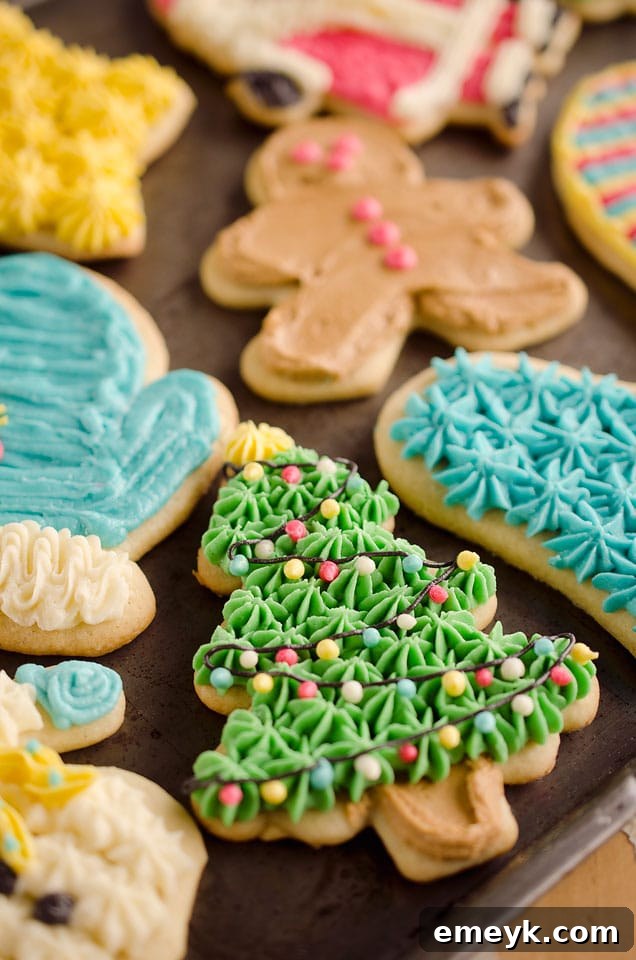 Classic Old Fashion Sour Cream Cut-Out Cookies, perfect for decorating during the holidays.
