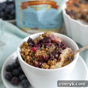 Baked Blueberry Banana Steel Cut Oatmeal - healthy breakfast