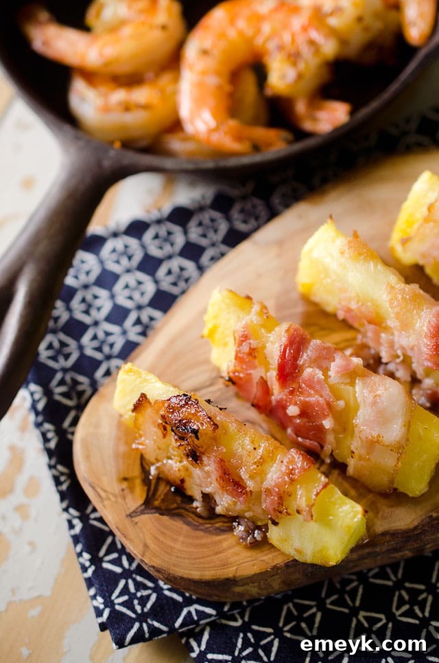 Bacon Wrapped Pineapple Spears, a delightful sweet and savory appetizer