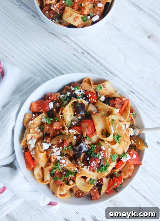 My 15 Standout Recipes from 2015 12 Ratatouille Pappardelle pasta dish, featuring colorful vegetables like zucchini, eggplant, and tomatoes, tossed with wide pappardelle noodles.