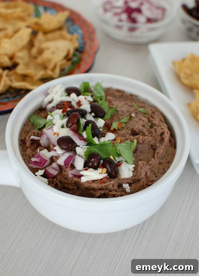 My 15 Standout Recipes from 2015 8 A bowl of creamy Black Bean Dip topped with crumbled Queso Fresco, fresh cilantro, and a side of tortilla chips.