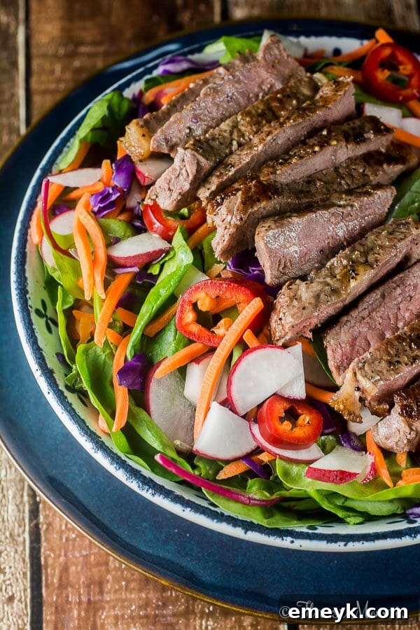 Spicy Thai Steak Salad, a refreshing and quick dinner option for a light and flavorful meal.