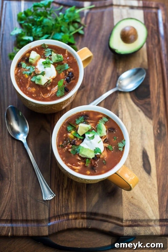 Hearty Chicken Tortilla Soup, a comforting and quick Mexican-inspired soup perfect for busy evenings.