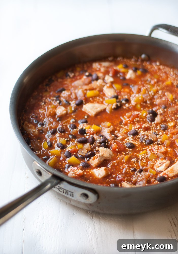 Quick and Easy One Pot Mexican Quinoa, a wholesome and simple vegetarian dish for fast family meals.