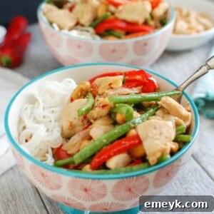 Stir-fried Lemongrass Chicken Noodle Bowls with fresh ingredients