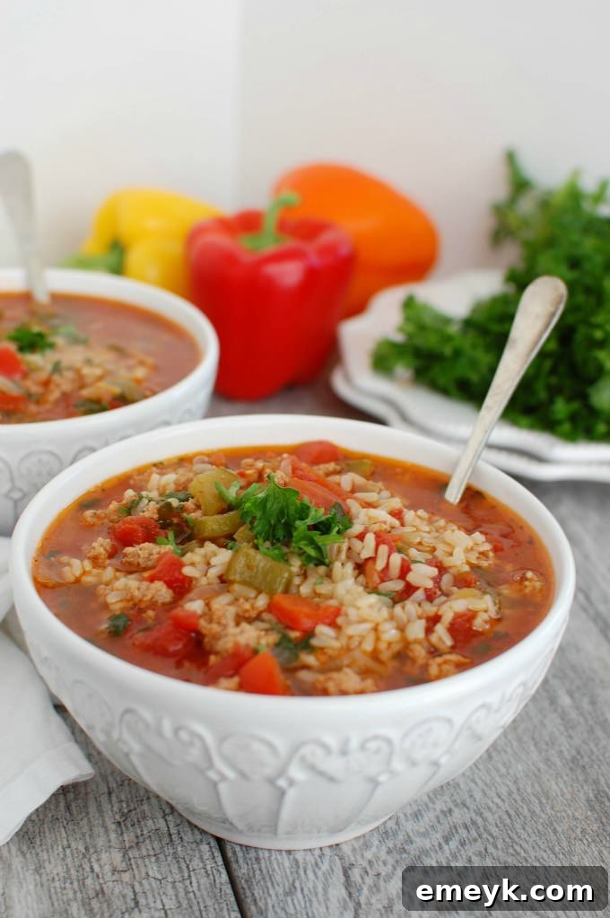Slow Cooker Stuffed Pepper Soup