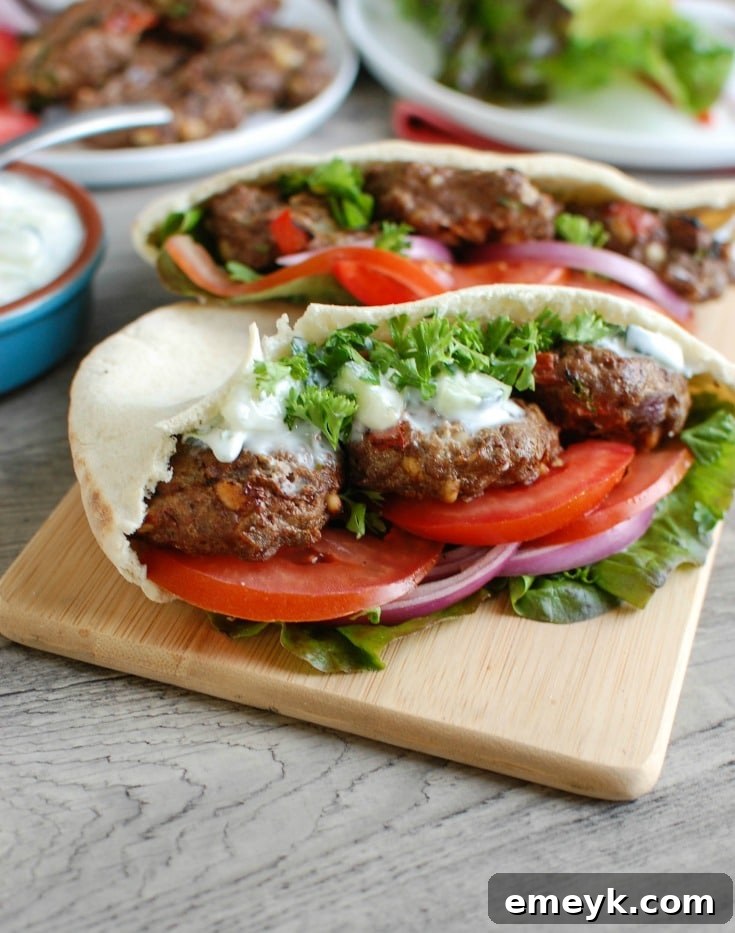 Zesty Mediterranean Burger with Cooling Mint Yogurt 3 Mediterranean Burger with Mint Yogurt Sauce - easy and healthy dinner