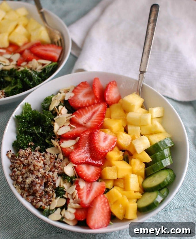 Sun-Kissed Kale Quinoa Medley 3 Tropical Kale Quinoa Salad - perfect for a light lunch