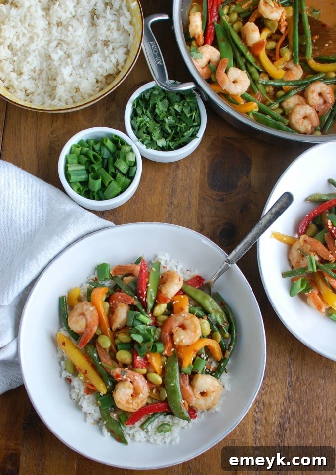 Savory Sesame Shrimp with Edamame 5 Asian Shrimp Edamame Stir-Fry - healthy dinner