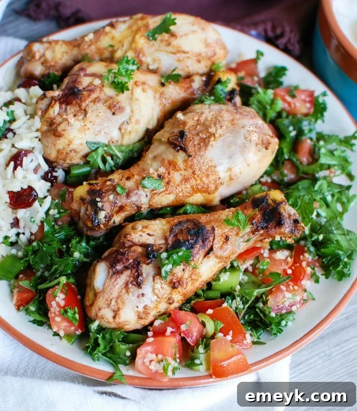 Grilled Mediterranean Chicken with Basmati Rice and Tabbouleh - A healthy, delicious and easy summer meal