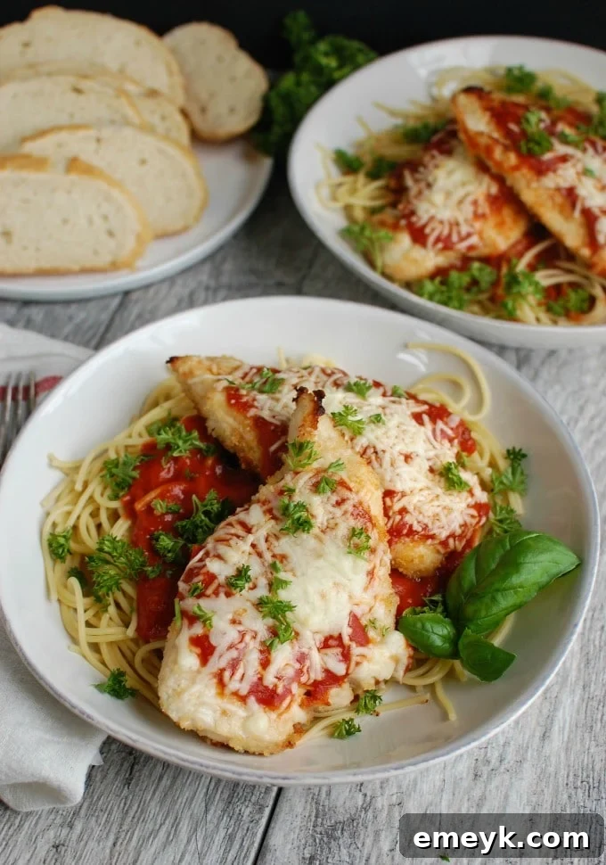 Golden Baked Chicken Parmesan 4 Baked Chicken Parmesan - a favorite in my house, family friendly meal