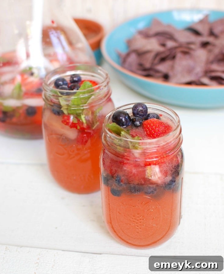 Strawberry Blueberry Lemonade Spritzer - delicious drink