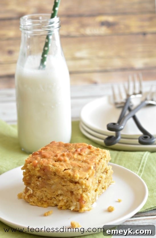 Gluten-Free-Butternut-Squash-Caramel-Cake-Bars, a surprisingly delicious veggie-infused dessert.