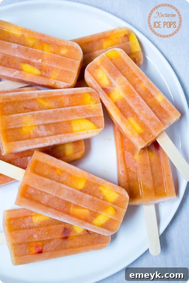 nectarine-ice-pops-recipe_thumb, a natural and refreshing frozen treat.