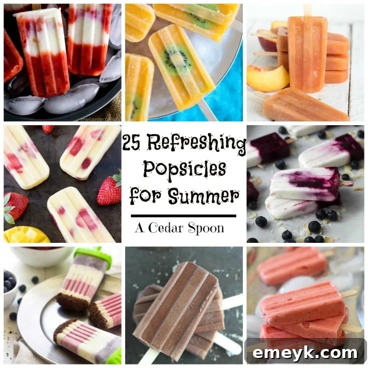 A vibrant selection of homemade popsicles, showcasing various colors and textures, perfect for a refreshing summer treat.