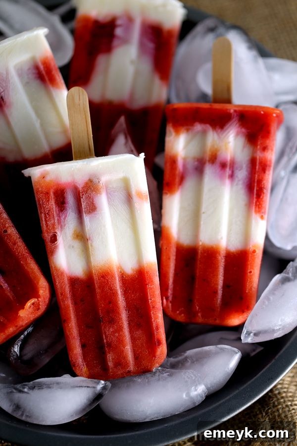 Stone Fruit and Yogurt Popsicles, a healthy blend of seasonal fruits and creamy yogurt for a nutritious snack.