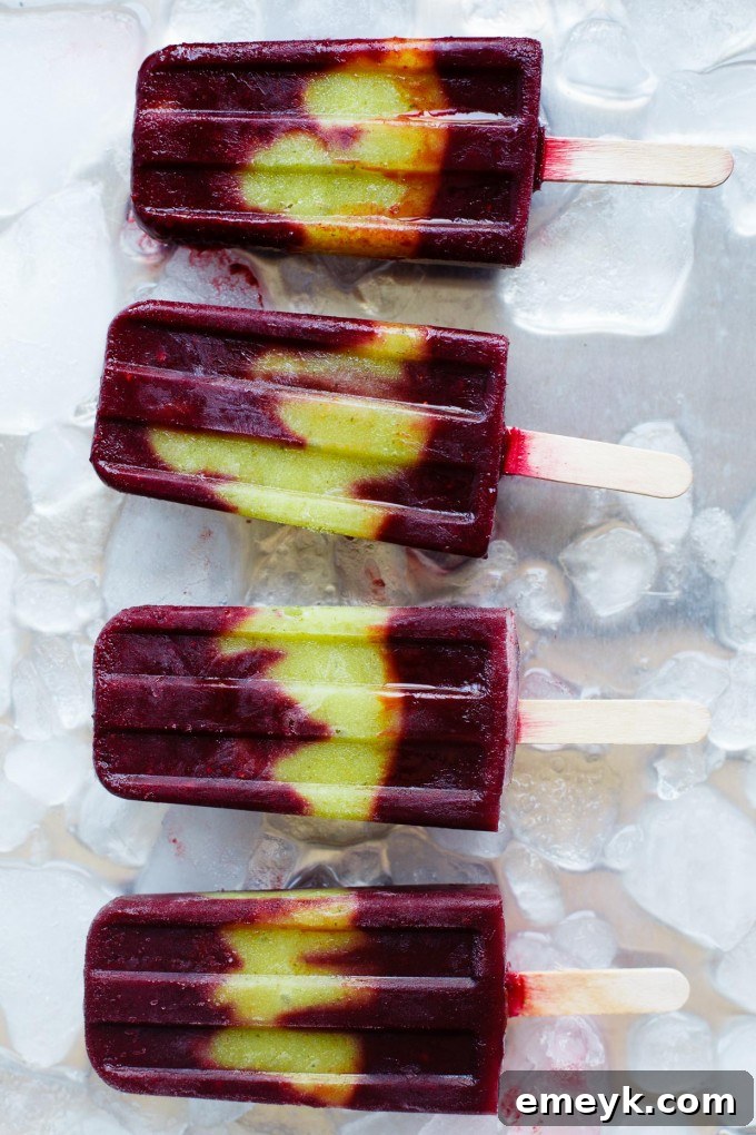 Gourmet Blackberry Fig Sage Popsicles, offering a unique sweet, earthy, and herbal flavor profile.