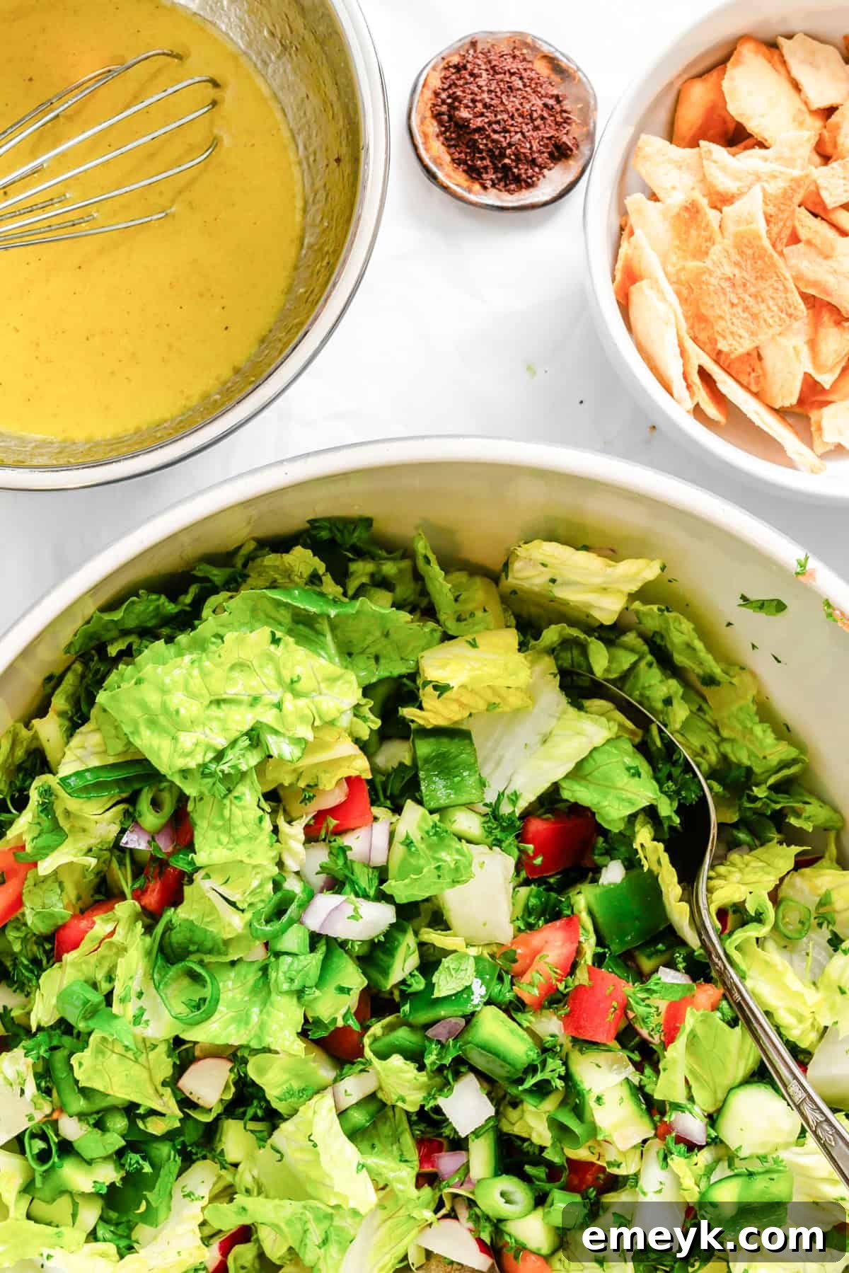 Fattoush Salad mixed together