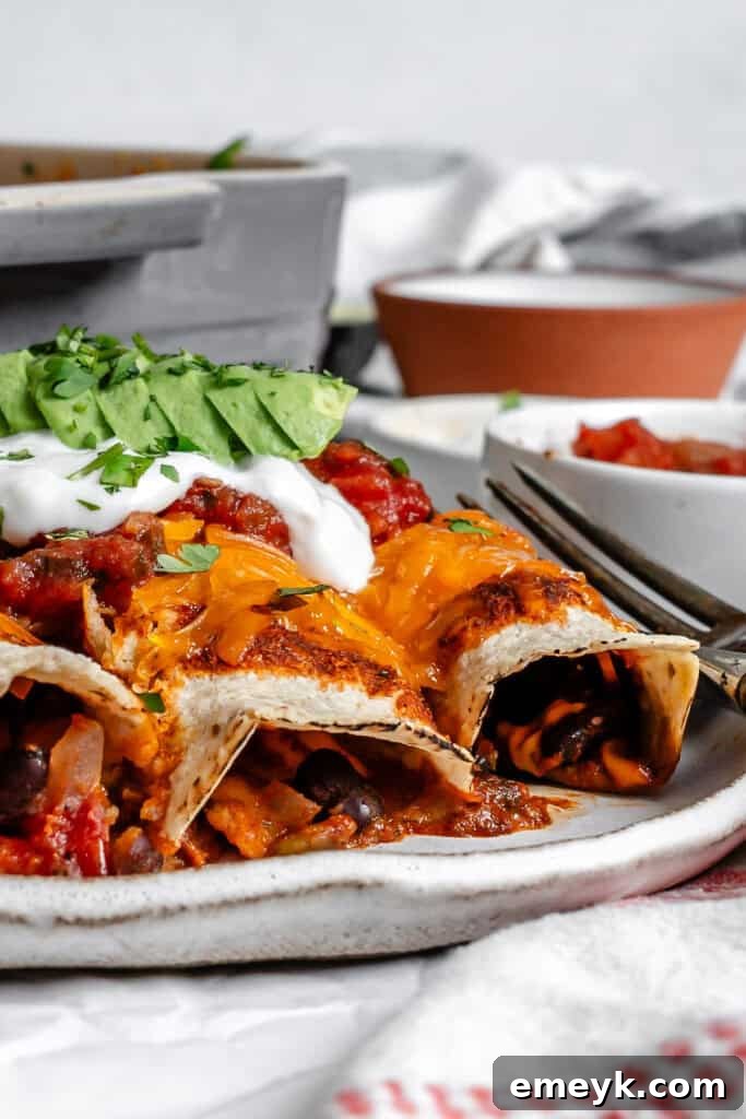 Effortless Meatless Enchiladas 12 Easy Vegetarian Enchiladas Recipe with avocado and sour cream