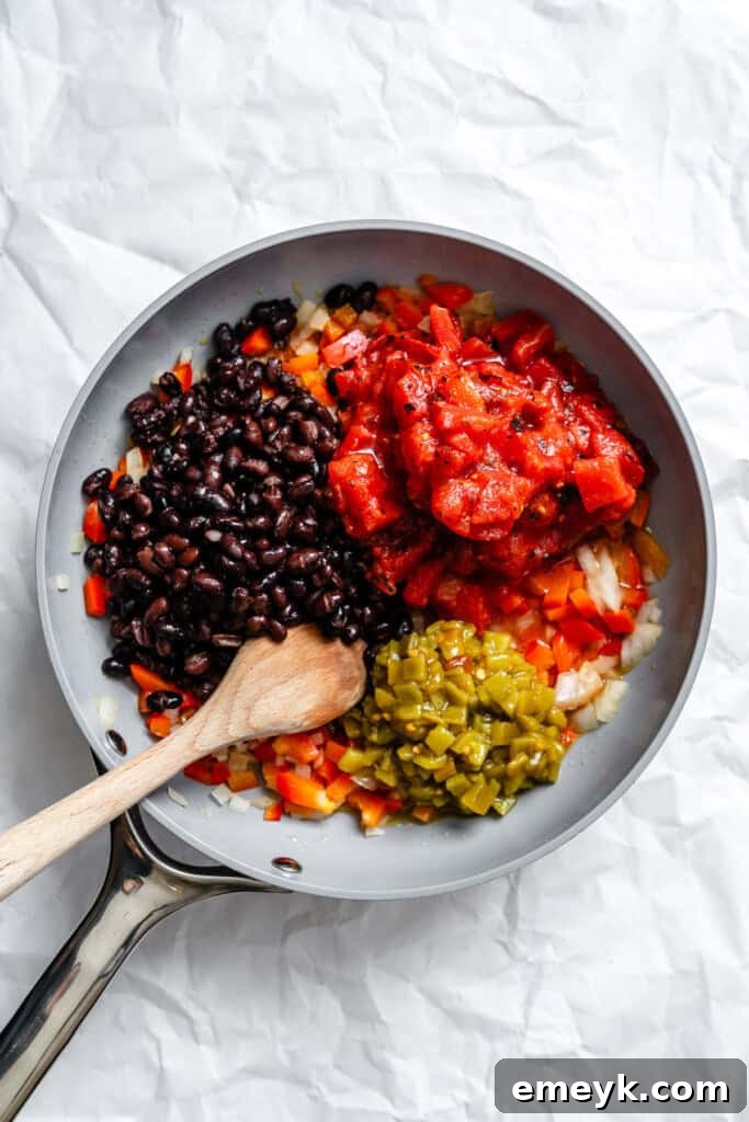 Effortless Meatless Enchiladas 10 Easy Vegetarian Enchiladas Recipe ingredients in skillet