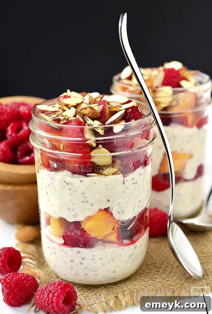 29 Brilliant Breakfasts for Effortless Mornings 29 Make-Ahead Raspberry-Peach Crisp Breakfast Parfaits from Iowa Girl Eats, a refreshing and fruity layered breakfast.