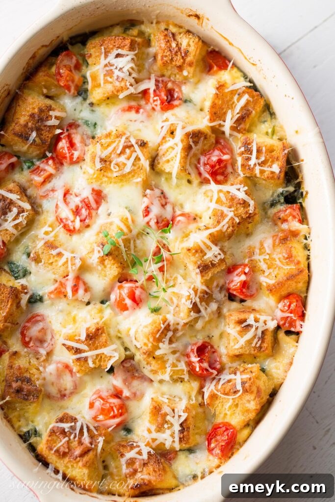 29 Brilliant Breakfasts for Effortless Mornings 16 Spinach Onion and Cheese Breakfast Strata from Saving Room for Dessert, an elegant and delicious make-ahead breakfast.