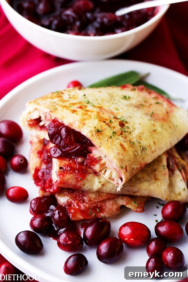 Delicious Cranberry Turkey Quesadillas, a quick way to use leftovers for dinner