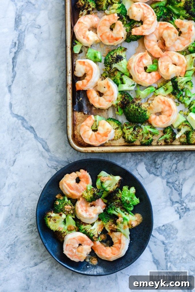 Flavorful Broiled Shrimp and Broccoli with Spicy Cashew Sauce, a healthy and gluten-free meal