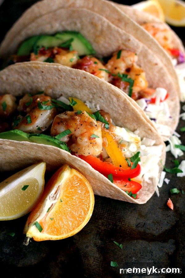 Vibrant Rosemary Citrus Shrimp Tacos, a fresh and zesty dish for taco night