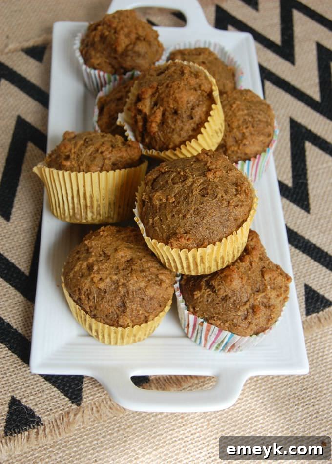 Easy Pumpkin Muffins, freshly baked and golden brown
