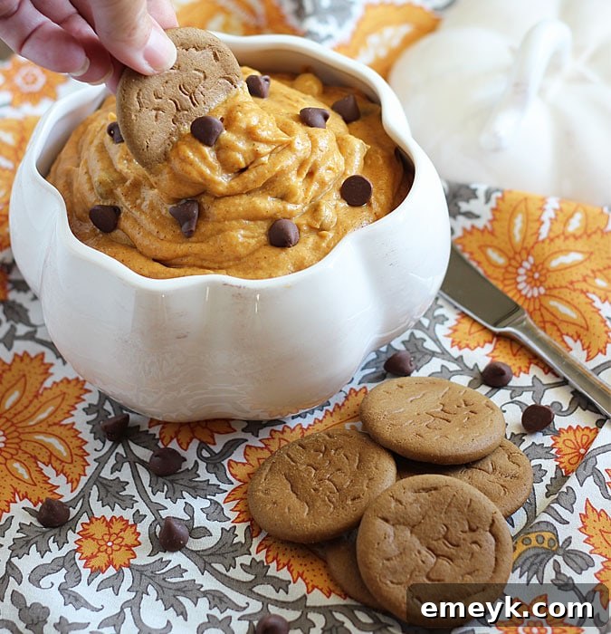 Pumpkin Chocolate Chip Dip, served with dippers