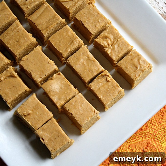 Easy Pumpkin Pie Fudge, square pieces