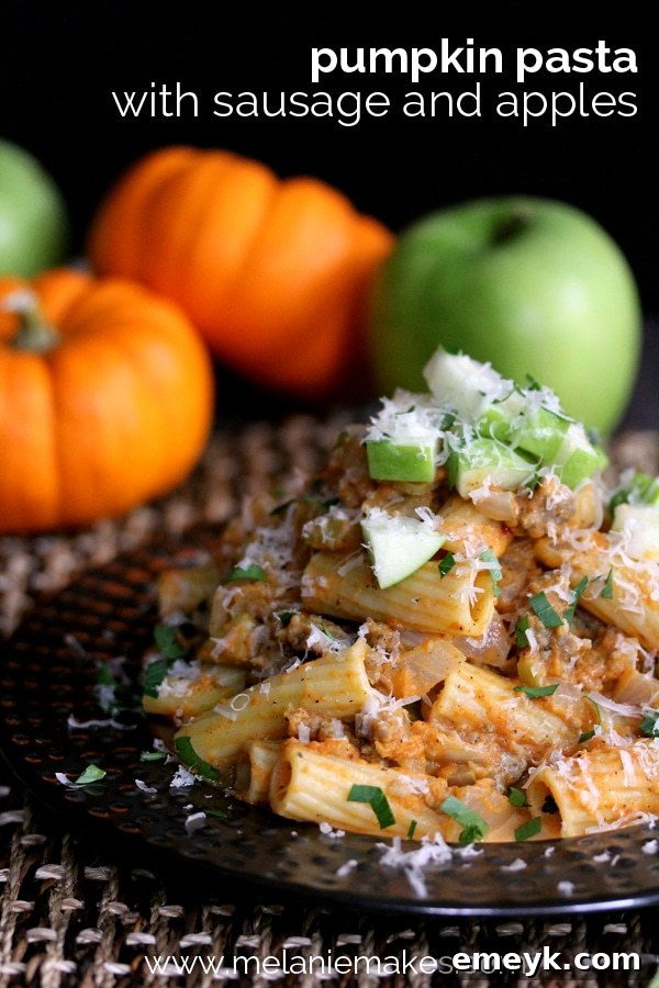 Pumpkin Pasta with Apples and Sausage, a hearty autumn dish