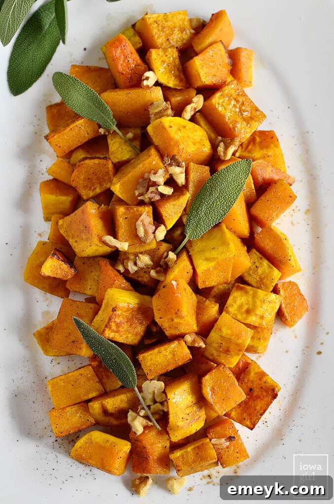 Glossy Roasted Balsamic Butternut Squash cubes