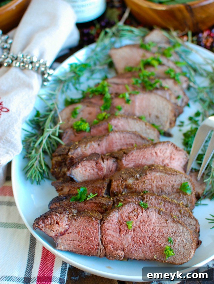 Mediterranean Crusted Sirloin Beef Roast is a flavorful, mouthwatering meal to serve at the holidays or for a get together. Roast and toast with your guests using the flavors of the Mediterranean paired with a juicy, tender top sirloin roast.