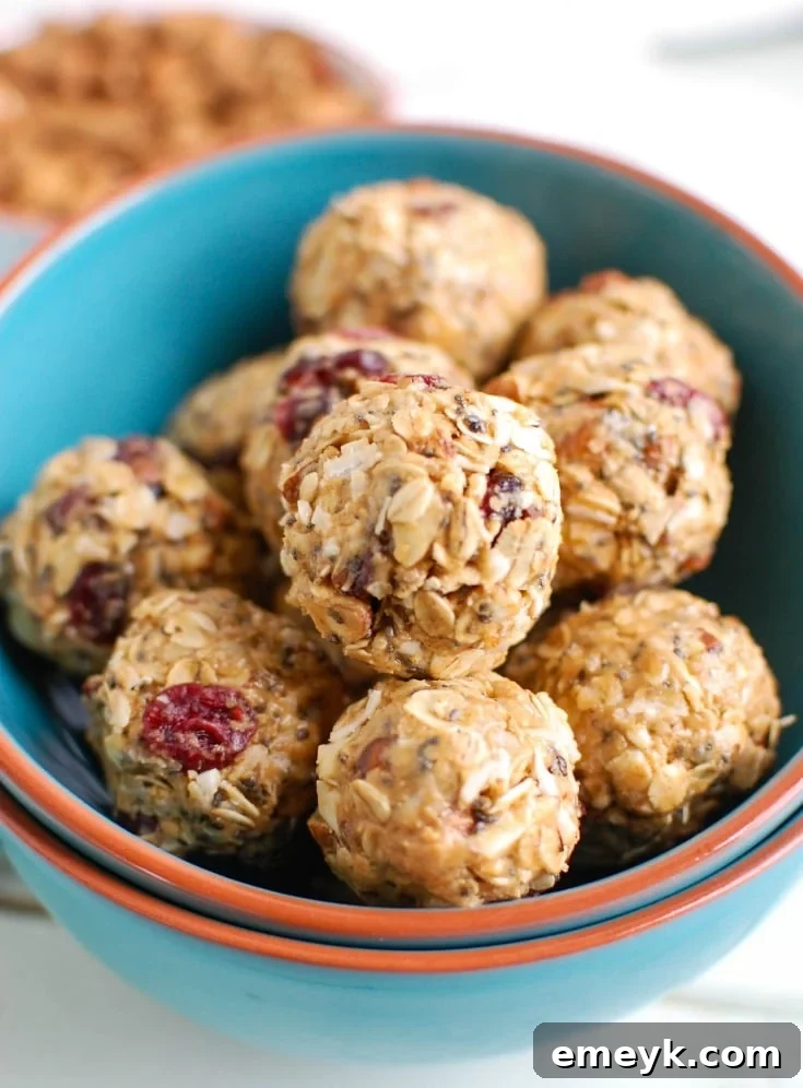 Delicious and healthy Cranberry Almond Energy Bites, a no-bake snack ready for a quick energy boost.